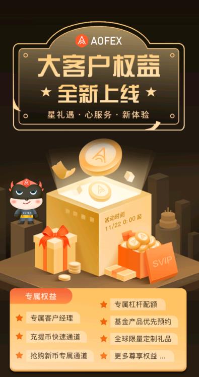 AOFEX大客戶尊享權益,專屬二十余項優(yōu)質服務