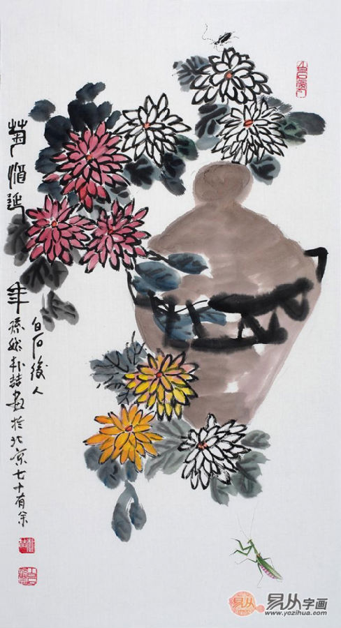 精品寫意花鳥畫鑒賞,齊白石孫媳樸喆作品