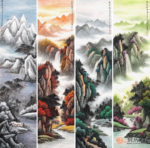 中國(guó)風(fēng)山水四條屏,傳承最美的中式情懷!