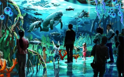 世界最大的水族館 喬治亞水族館內(nèi)部容量約為30000立方米