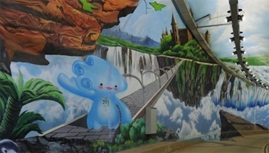 世界最大永久3D立體地畫 青島現(xiàn)面積達(dá)2,632平方米的3D隧道畫