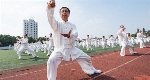 最大規(guī)模武術表演 百萬人同練太極拳