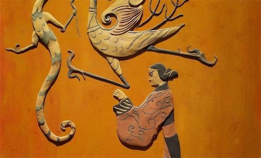 中國(guó)最早的帛畫(huà) 戰(zhàn)國(guó)時(shí)期的《人物龍鳳圖》