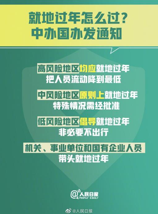 2021春節(jié)在哪過(guò)?中辦、國(guó)辦最新通知:低風(fēng)險(xiǎn)地區(qū)倡導(dǎo)群眾就地過(guò)年