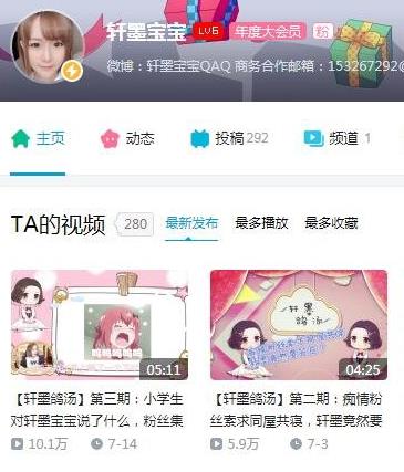 B站十大女裝大佬排名,軒墨寶寶、沙拉AZUSA都很可愛