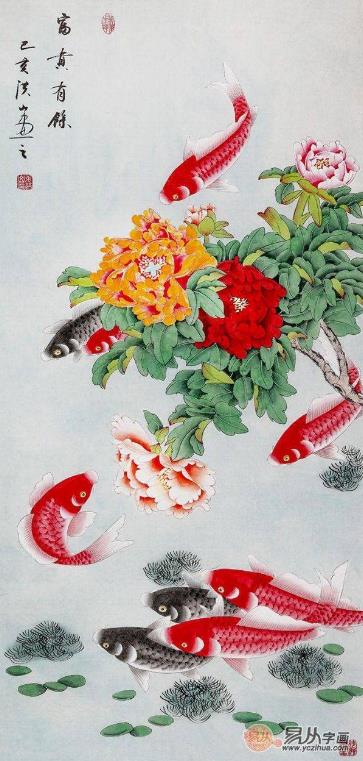 玄關(guān)裝飾畫掛什么好?名家手繪國(guó)畫作品掛家,吉祥又好看