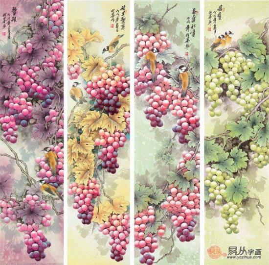 客廳沙發(fā)墻上不是知道掛什么?這些手繪花鳥畫,一見傾心