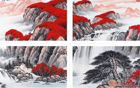 觀賞畫家蔣偉的畫:筆法流暢自然,蒼勁有力,灑脫秀雅