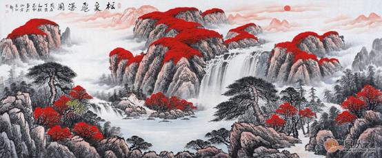 觀賞畫家蔣偉的畫:筆法流暢自然,蒼勁有力,灑脫秀雅