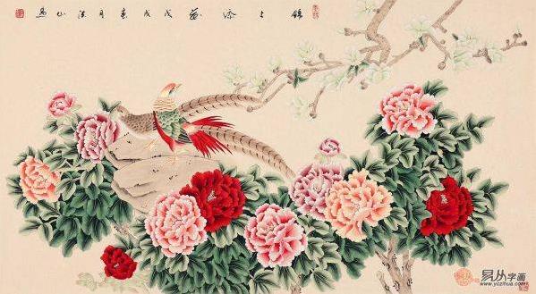 客廳里掛什么畫好,張洪山國畫花鳥畫掛家好看極了