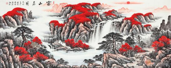 客廳沙發(fā)背景墻畫之山水畫,給家與眾不同的美感