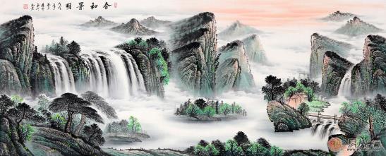 客廳沙發(fā)背景墻畫之山水畫,給家與眾不同的美感