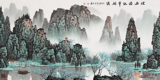 這位當(dāng)代青綠山水畫家吳大愷筆下作品厲害了,值得收藏