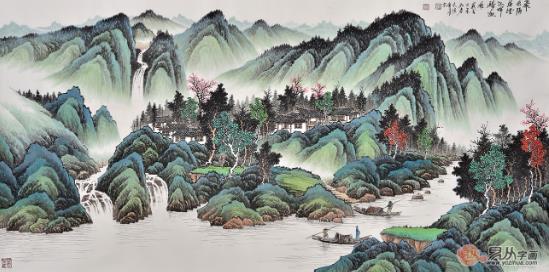這位當(dāng)代青綠山水畫家吳大愷筆下作品厲害了,值得收藏