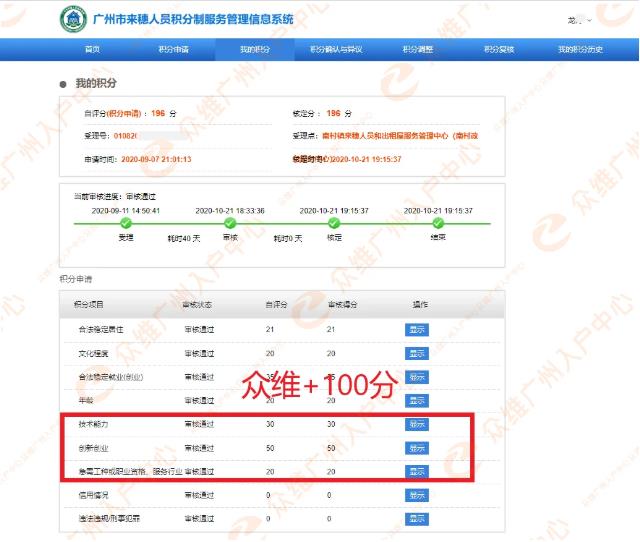 積分入戶案例 | 恭喜番禺區(qū)龍女士通過眾維加分至196分,成功落戶廣州。