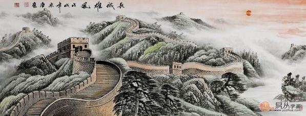 沙發(fā)背景墻裝飾畫山水畫體現(xiàn)主人心懷和格局
