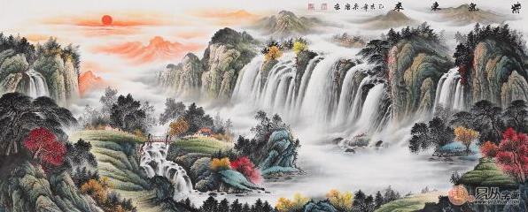 沙發(fā)背景墻裝飾畫山水畫體現(xiàn)主人心懷和格局