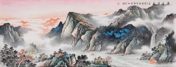 家居沙發(fā)背景墻裝飾畫 山水畫讓墻壁不再空白單調(diào)