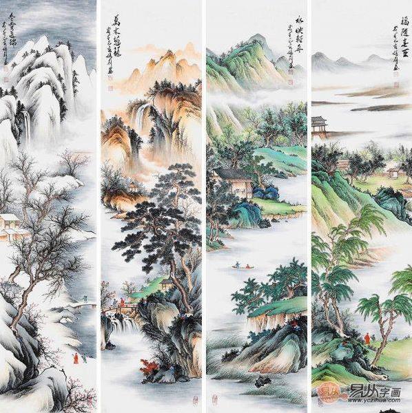 家居沙發(fā)背景墻裝飾畫 山水畫讓墻壁不再空白單調(diào)