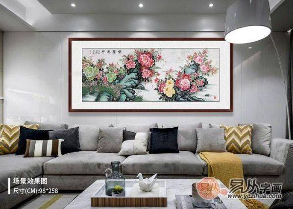 精心挑選的這些橫幅花鳥畫作品,讓客廳沙發(fā)墻很美很有格調(diào)