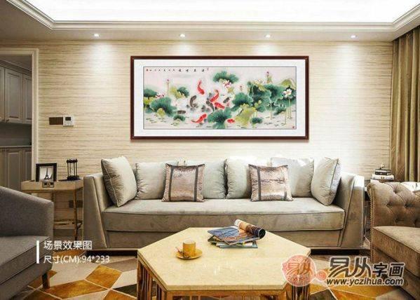 精心挑選的這些橫幅花鳥畫作品,讓客廳沙發(fā)墻很美很有格調(diào)