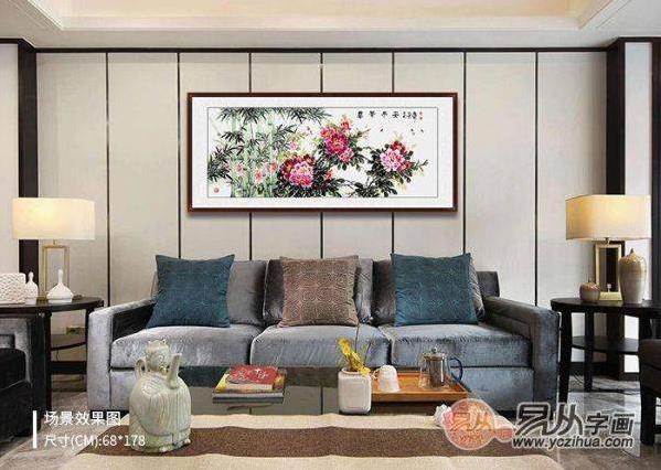 精心挑選的這些橫幅花鳥畫作品,讓客廳沙發(fā)墻很美很有格調(diào)