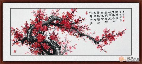 沙發(fā)背景墻裝飾掛花鳥畫,古稀高齡畫家石開作品精選