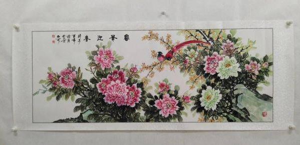 沙發(fā)背景墻裝飾掛花鳥畫,古稀高齡畫家石開作品精選