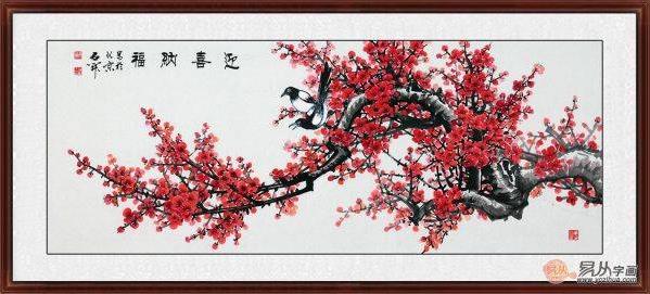 沙發(fā)背景墻裝飾掛花鳥畫,古稀高齡畫家石開作品精選