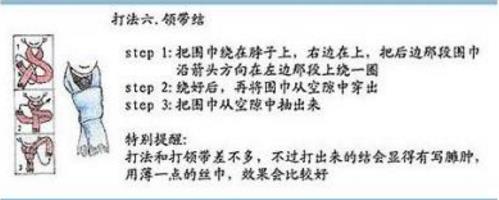 圍巾的系法圖解六、領(lǐng)帶結(jié)